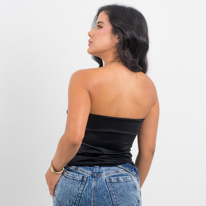 TOP CELESTE NEGRO